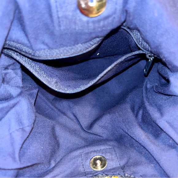 ⭐️UNIQUE WOVEN GRAY-BLUE PURSE W/BAMBOO HANDLES!! Gorgeous condition!! - Picture 10 of 12